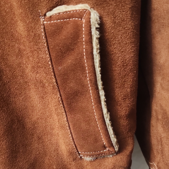 JCPenney Tan Shearling Lined Military Jacket Stranger Things Billy Malboro Man - Picture 9 of 15